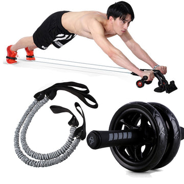 Fitness AB Roller & Elastic Pull Rope